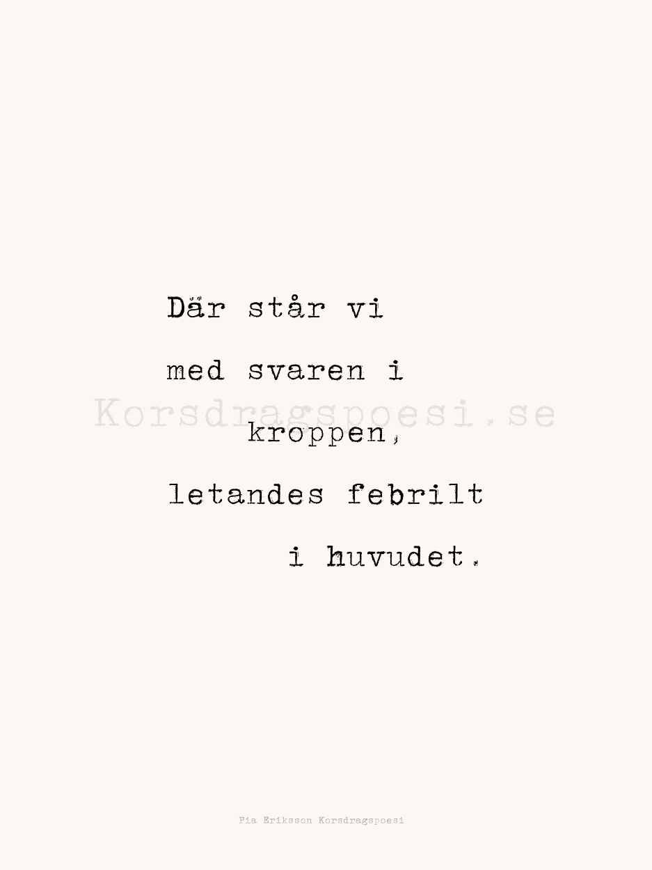 Poster 30x40 cm – Där står vi med svaren…