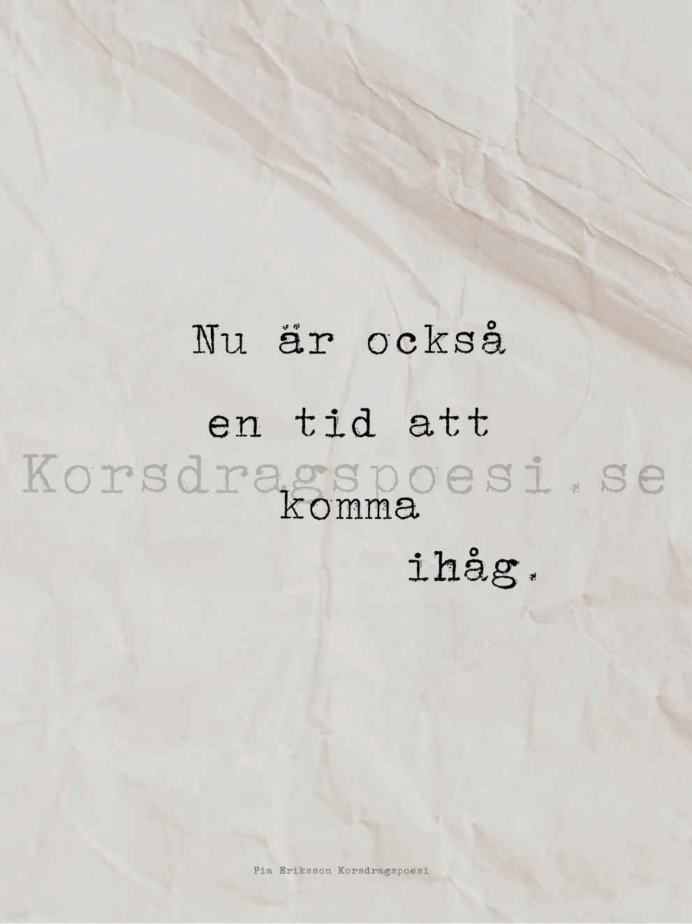 Poster 30x40 cm – En tid att komma ihåg