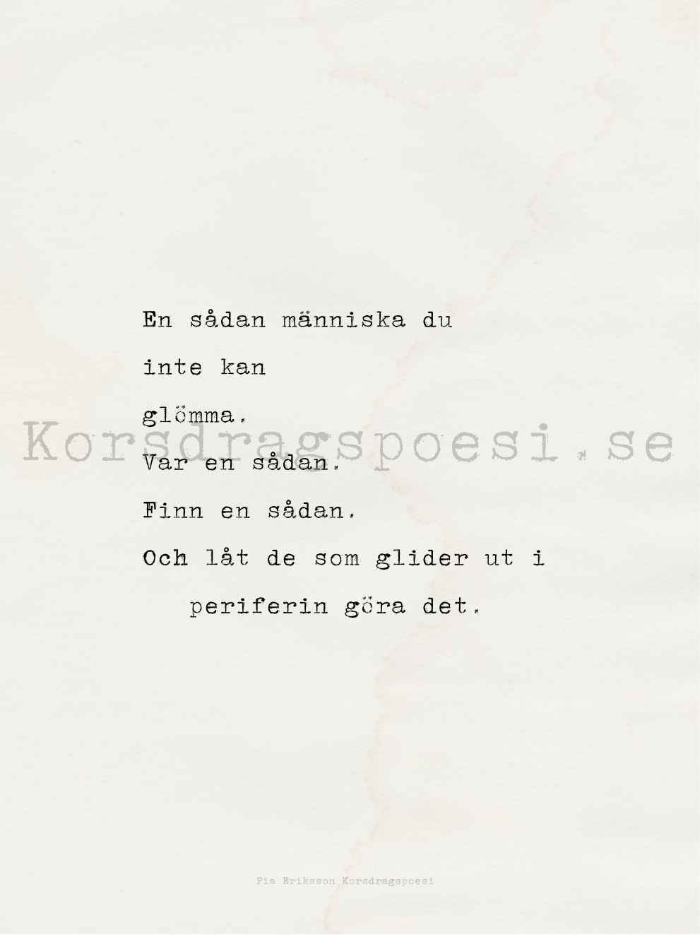 Poster 30x40 cm – En sådan människa