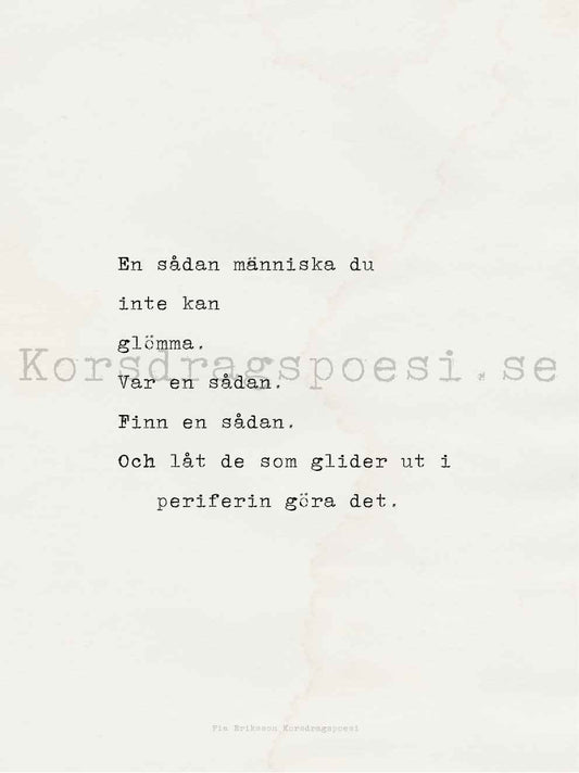Poster 30x40 cm – En sådan människa