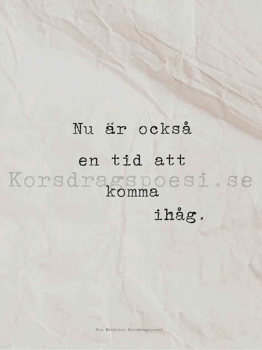 Poster 30x40 cm – En tid att komma ihåg