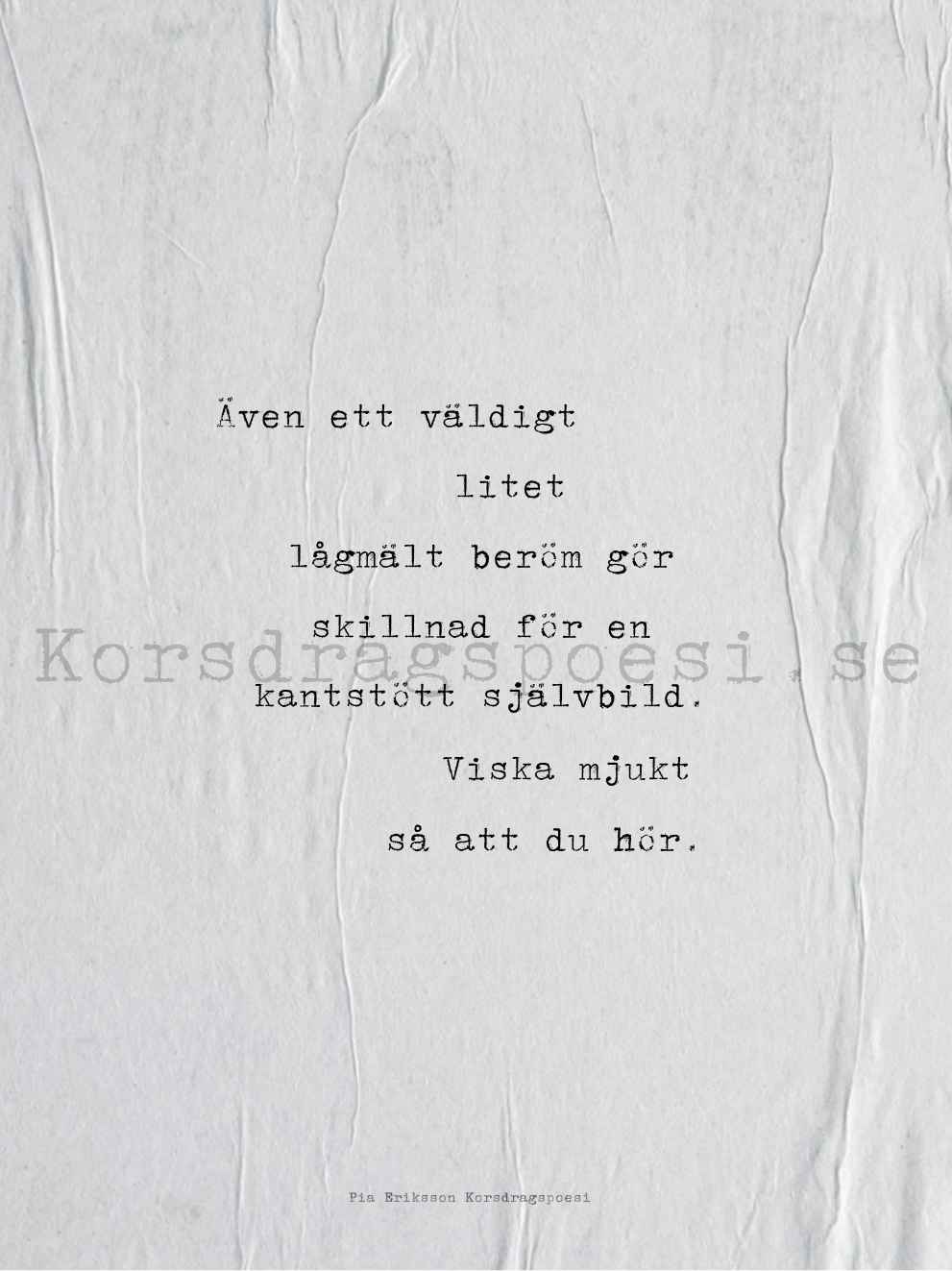 Poster 30x40 cm – Lågmält beröm