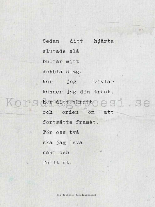 Poster 30x40 cm – Sedan ditt hjärta